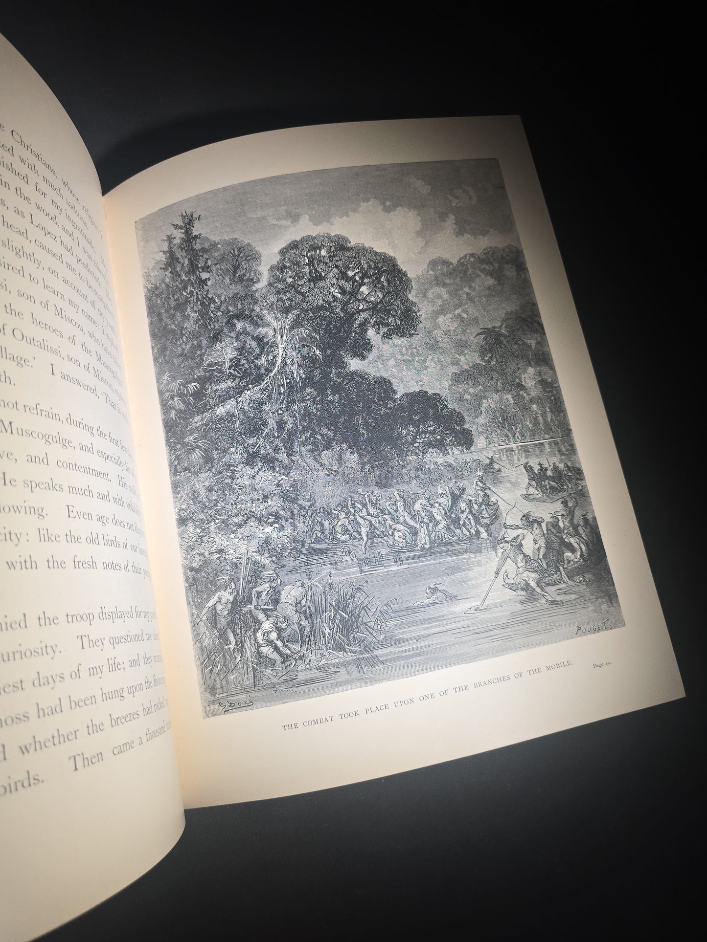 "Atala" Antique Illustrated Book by Chateaubriand, Illustrated by Gustave Dore, Translated by James Spence Harry, Published by Cassell & Company Limited, New York, 1884