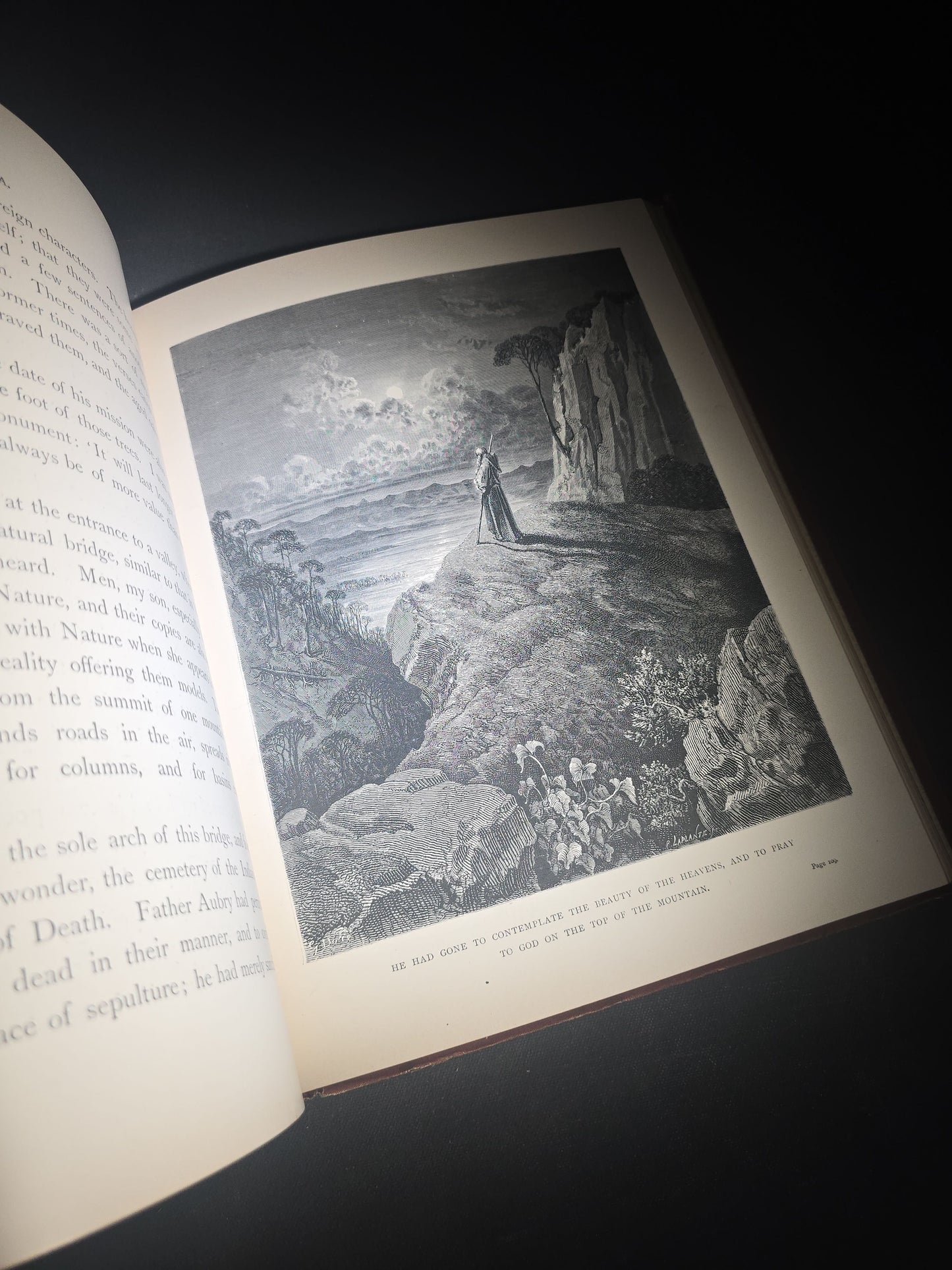 "Atala" Antique Illustrated Book by Chateaubriand, Illustrated by Gustave Dore, Translated by James Spence Harry, Published by Cassell & Company Limited, New York, 1884