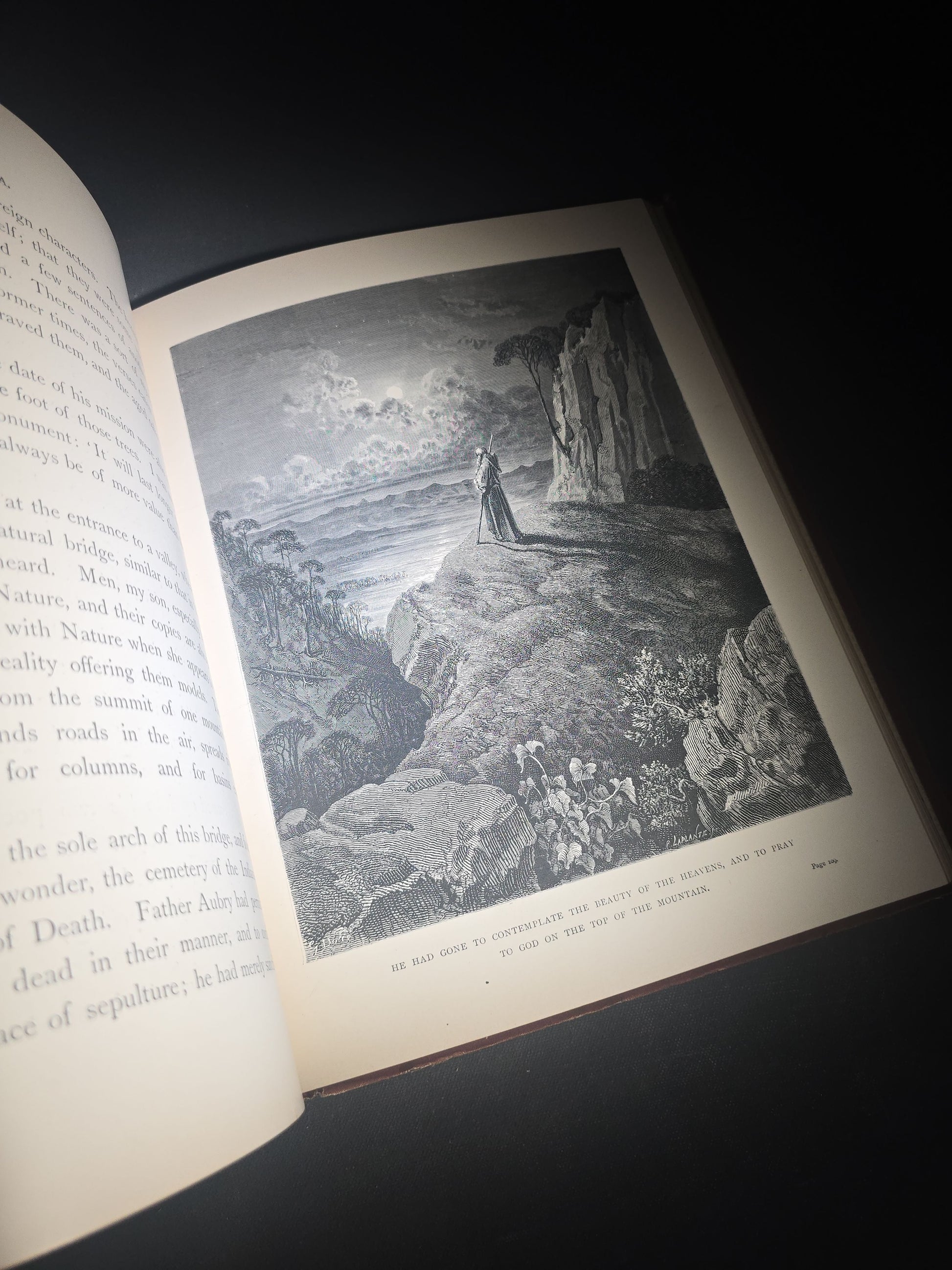 "Atala" Antique Illustrated Book by Chateaubriand, Illustrated by Gustave Dore, Translated by James Spence Harry, Published by Cassell & Company Limited, New York, 1884