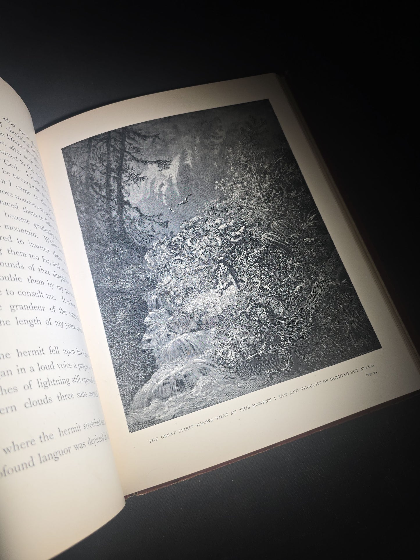 "Atala" Antique Illustrated Book by Chateaubriand, Illustrated by Gustave Dore, Translated by James Spence Harry, Published by Cassell & Company Limited, New York, 1884