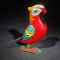 Lot 128 - Vintage Tin Lithograph Wind-Up Parrot Toy, Missing Key, 5-1/2" H