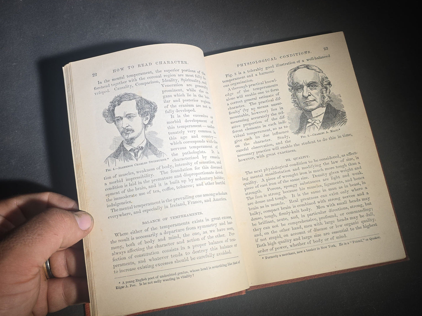 "How to Read Character" Antique Illustrated Phrenology and Physiognomy Handbook, Published by S. R. Wells & Company, New York, 1877