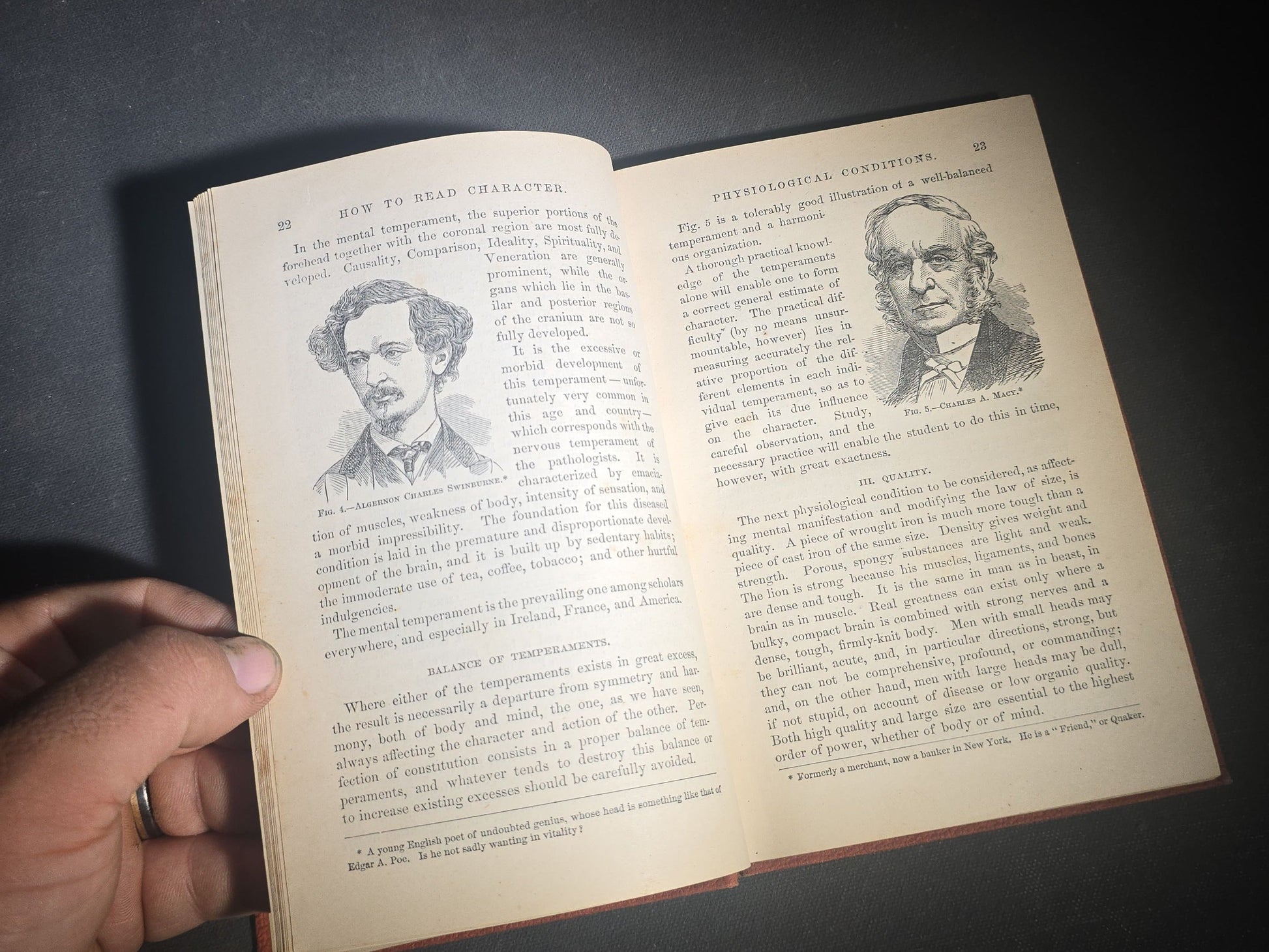 "How to Read Character" Antique Illustrated Phrenology and Physiognomy Handbook, Published by S. R. Wells & Company, New York, 1877