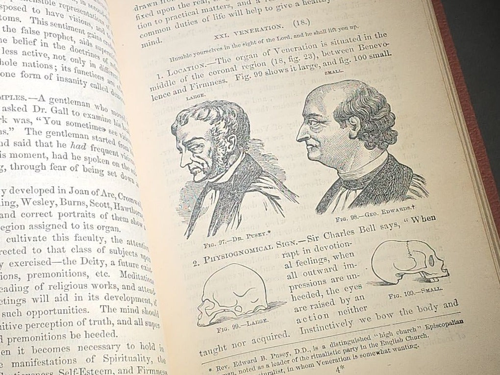 "How to Read Character" Antique Illustrated Phrenology and Physiognomy Handbook, Published by S. R. Wells & Company, New York, 1877