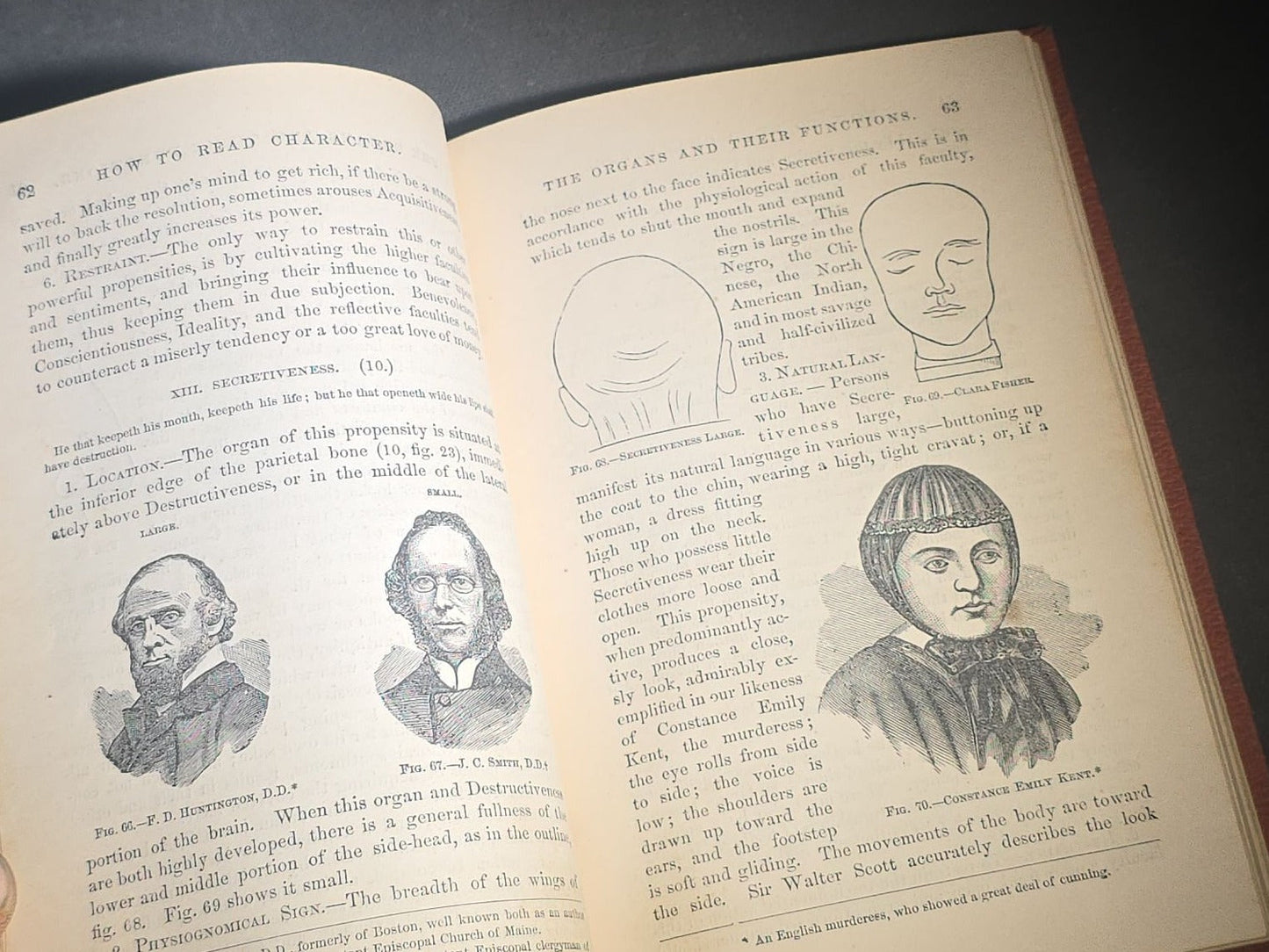 "How to Read Character" Antique Illustrated Phrenology and Physiognomy Handbook, Published by S. R. Wells & Company, New York, 1877