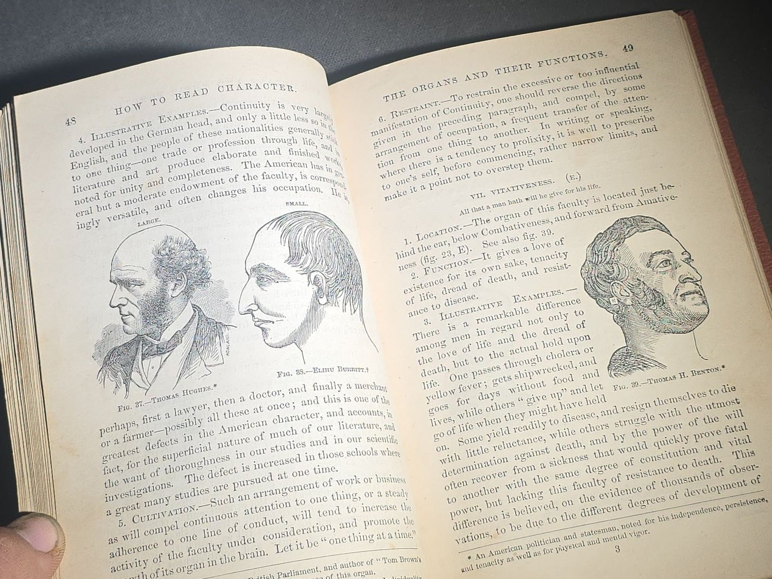 "How to Read Character" Antique Illustrated Phrenology and Physiognomy Handbook, Published by S. R. Wells & Company, New York, 1877