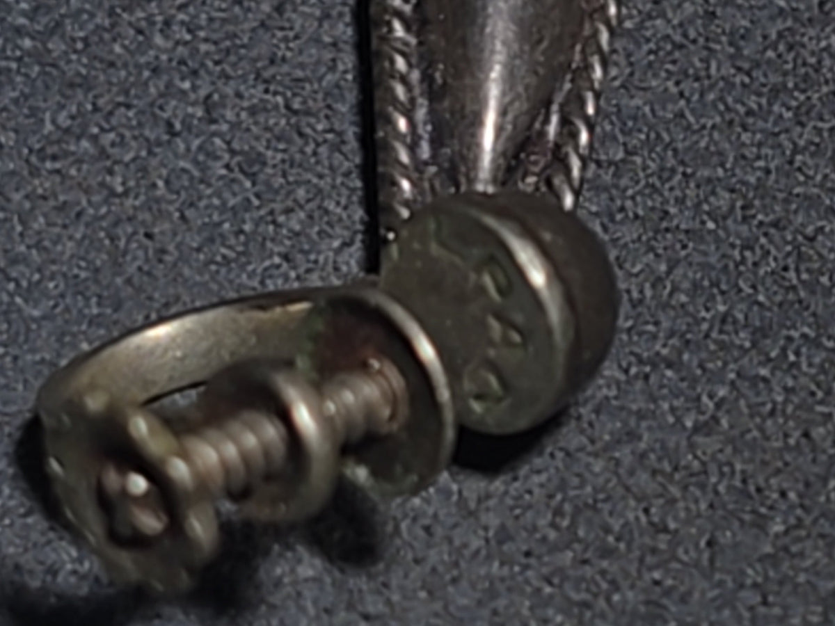Pair of Vintage Southwestern Sterling Silver Screw-Back Drop Earrings with Green Stone Cabochons and Rope Wire Detailing