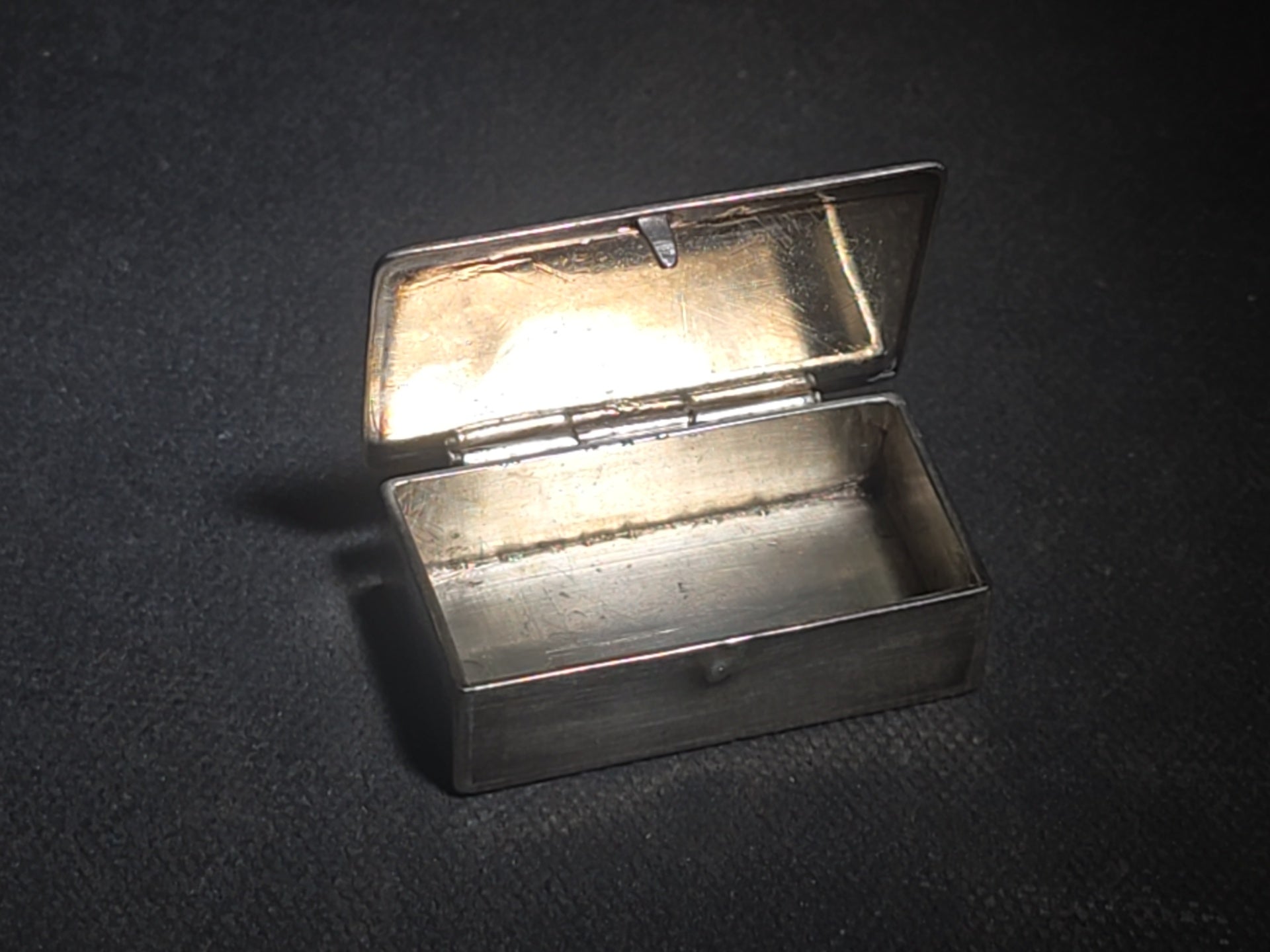 Vintage Unmarked Sterling Silver Southwestern Pill Box with Turquoise Cabochon