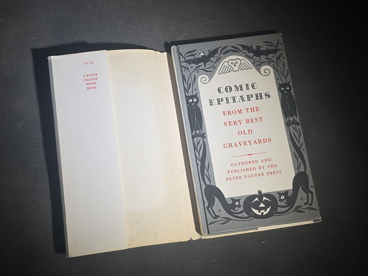 "Comic Epitaphs from the Very Best Old Graveyards" Vintage Illustrated Humor Book, Illustrated by Henry R. Martin, Published by Peter Pauper Press, Mount Vernon, New York, 1957