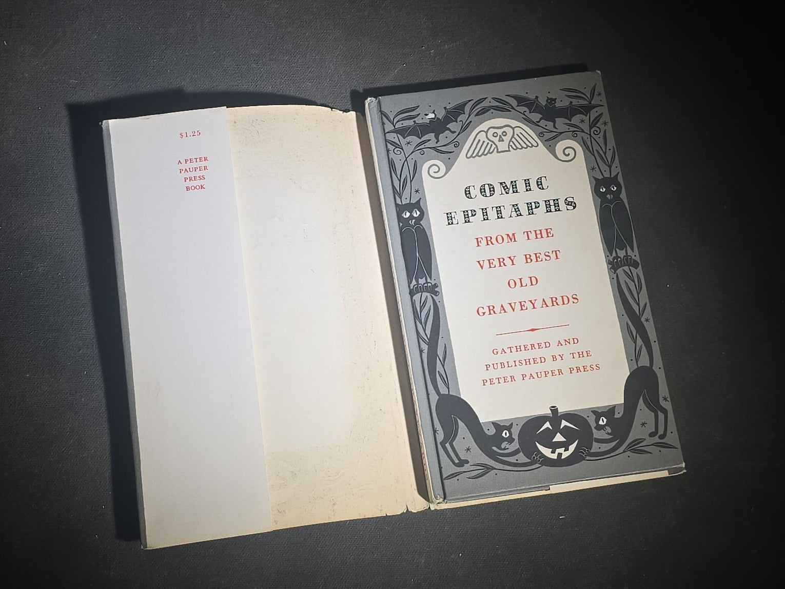 "Comic Epitaphs from the Very Best Old Graveyards" Vintage Illustrated Humor Book, Illustrated by Henry R. Martin, Published by Peter Pauper Press, Mount Vernon, New York, 1957