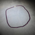 Lot 035 - Vintage Garnet Bead Necklace with 14k Gold Clasp, 18" L