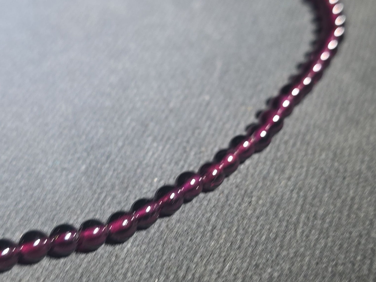 Vintage Garnet Bead Necklace with 14K Gold Clasp