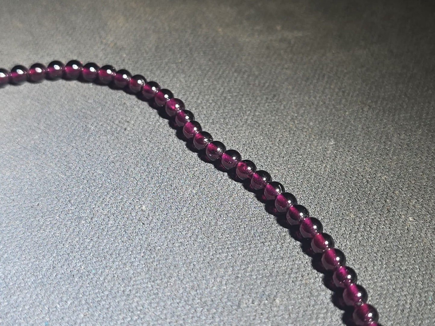 Vintage Garnet Bead Necklace with 14K Gold Clasp