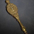 Lot 001 - Antique Art Nouveau 14k Yellow Gold Lorgnette Folding Glasses with Three Diamonds and Grotesque Devil Face on Handle, 4-5/8" L, Total Weight 37.69 g