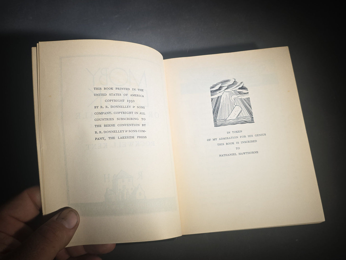 "Moby Dick or The Whale" Vintage Illustrated Novel by Herman Melville, Illustrated by Rockwell Kent, Published by Random House, New York, 1930