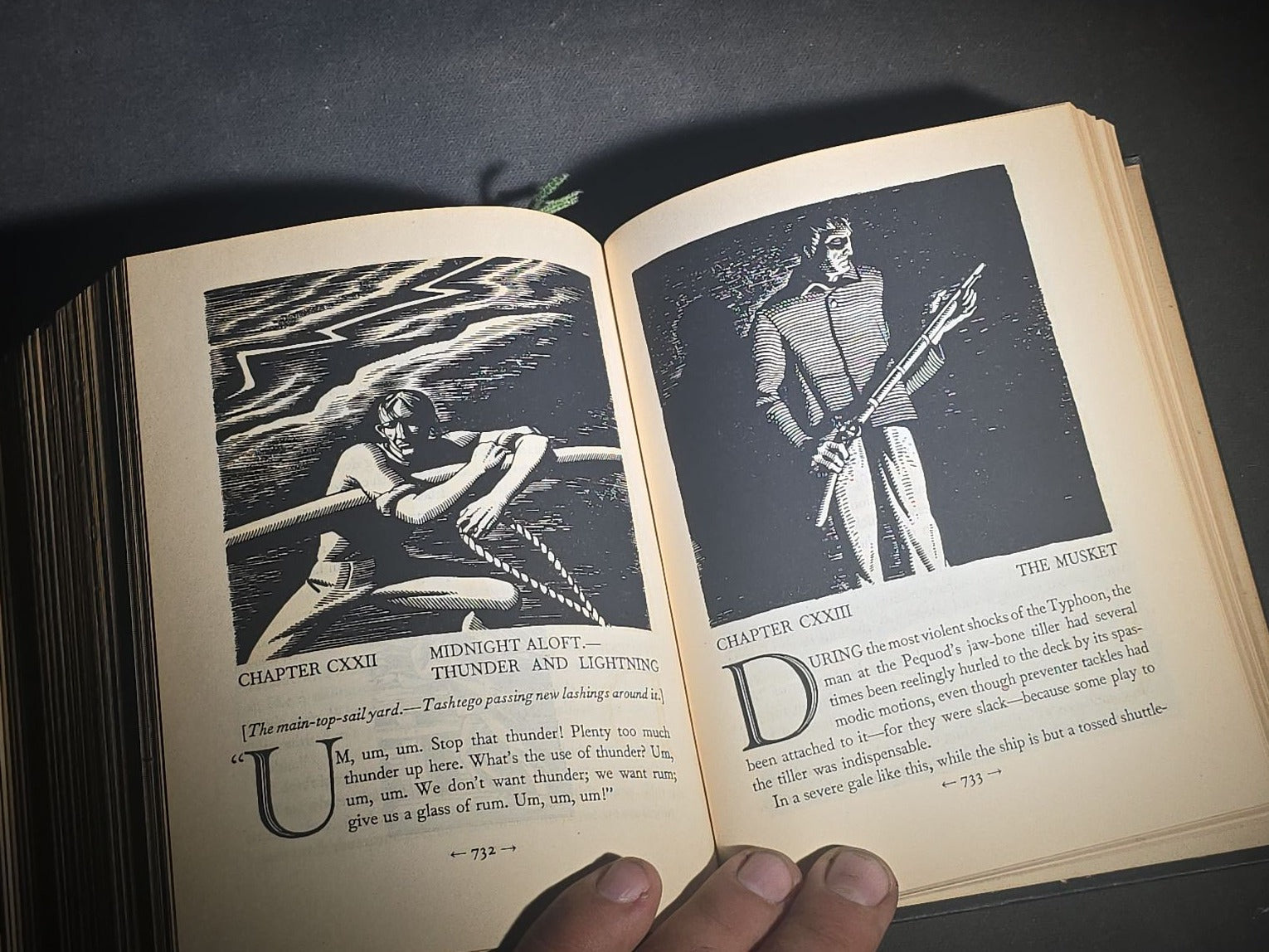 "Moby Dick or The Whale" Vintage Illustrated Novel by Herman Melville, Illustrated by Rockwell Kent, Published by Random House, New York, 1930