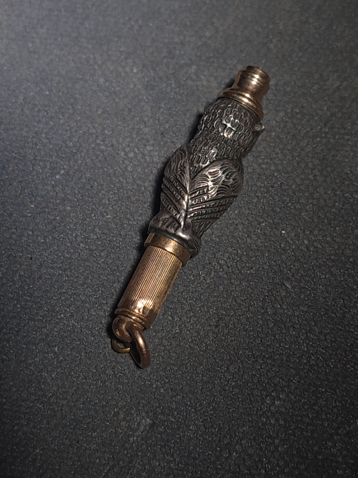 Antique Sterling Silver and 10K Gold Figural Owl Mechanical Pencil Fob