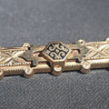 Lot 037 - Antique Victorian Gold-Tone Bar Brooch with Black Enamel Center, 2" L