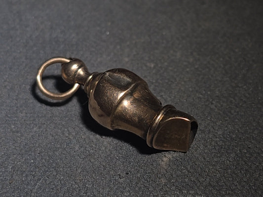 Antique Miniature 10K Gold Whistle Charm