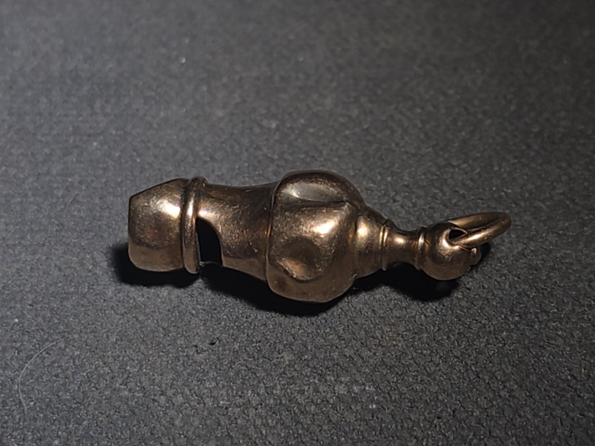 Antique Miniature 10K Gold Whistle Charm