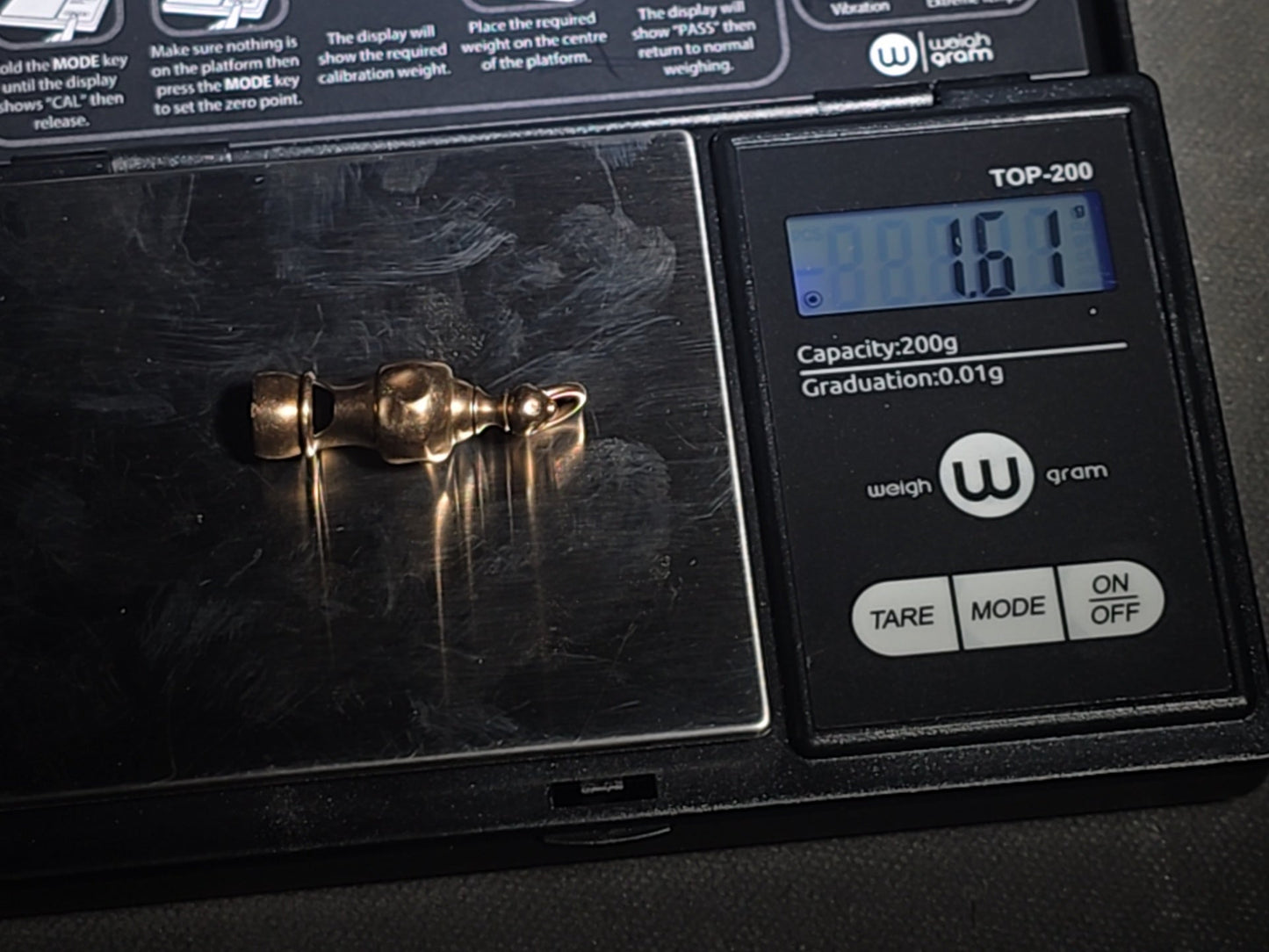 Antique Miniature 10K Gold Whistle Charm