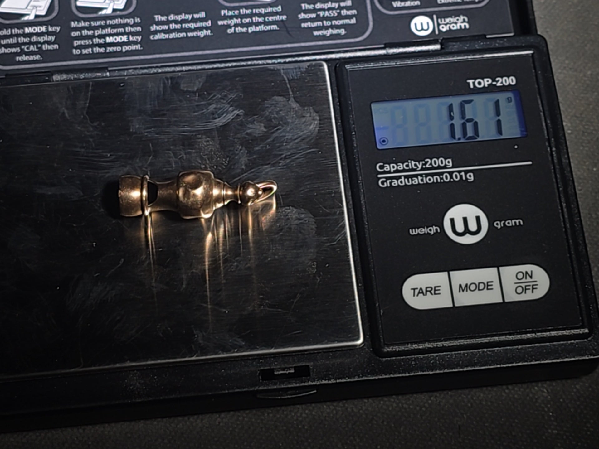Antique Miniature 10K Gold Whistle Charm