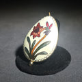 Lot 038 - Vintage Cloisonne Egg Pendant with Floral Design, 1-1/4" W x 2" H