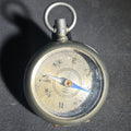 Lot 052 - Antique French Pocket Compass with Engraved Stag on Reverse, Made in France, 2-1/4" L x 3-1/4" H