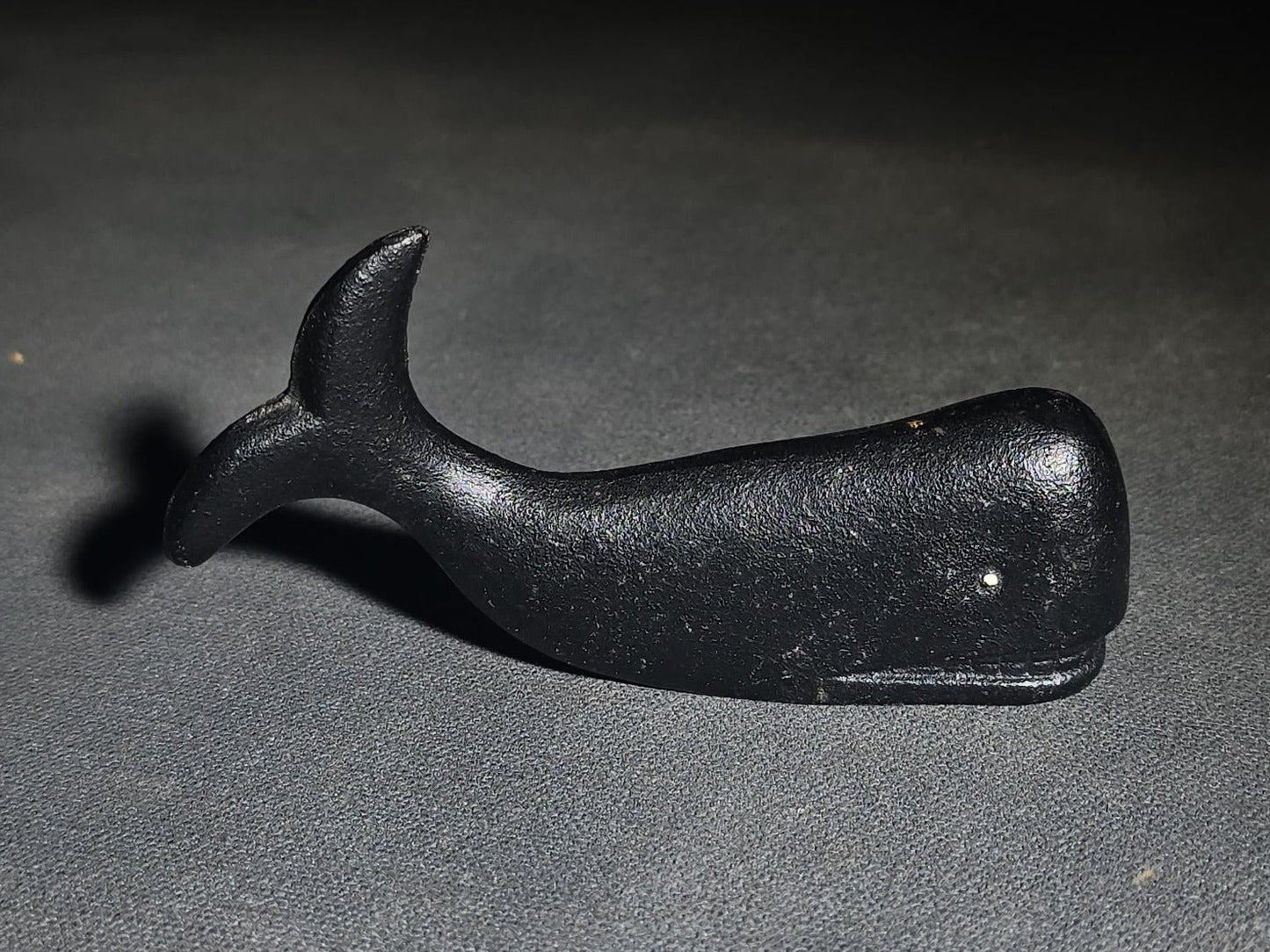 Vintage Miniature Cast Iron Whale Figurine