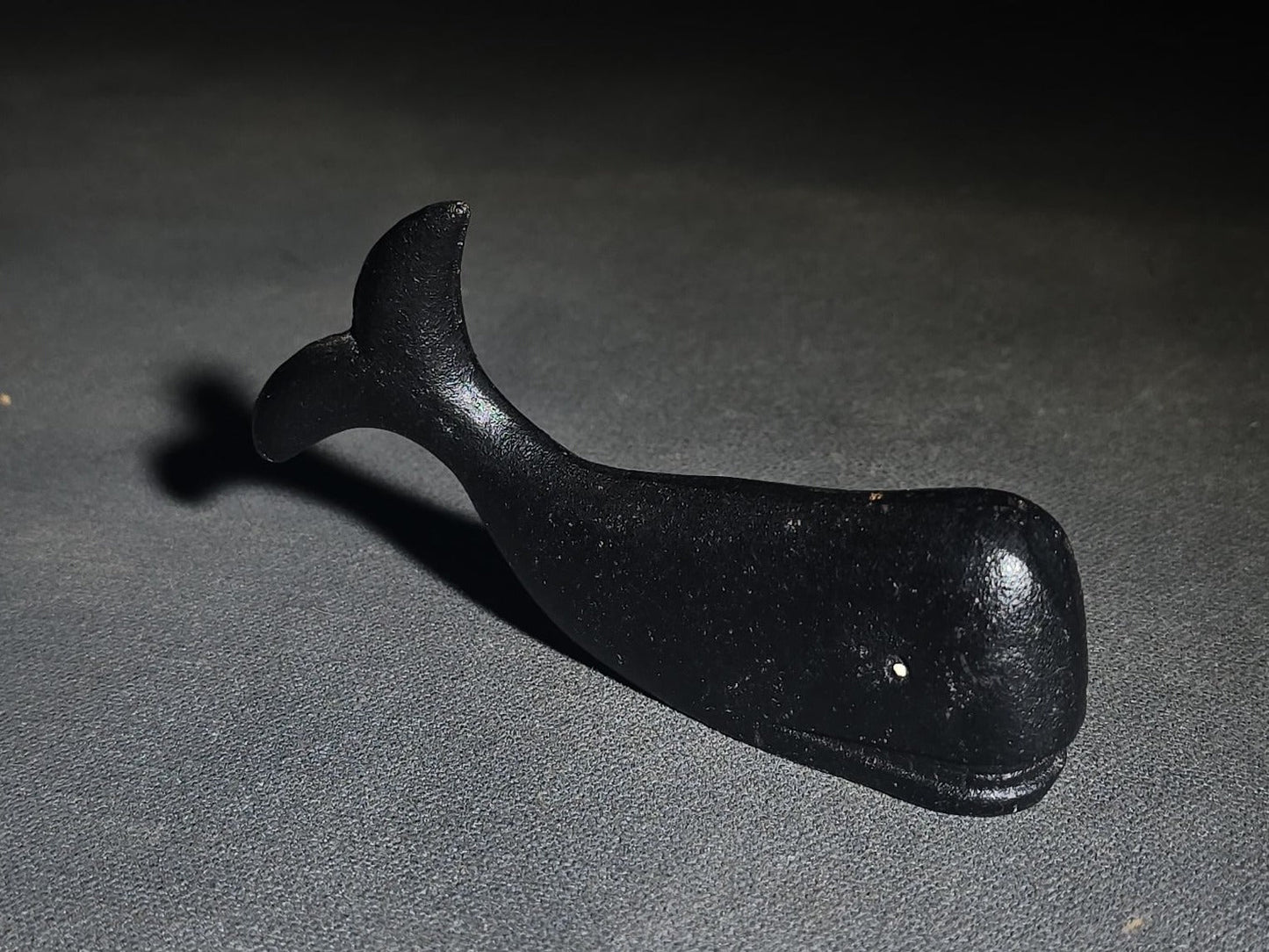 Vintage Miniature Cast Iron Whale Figurine