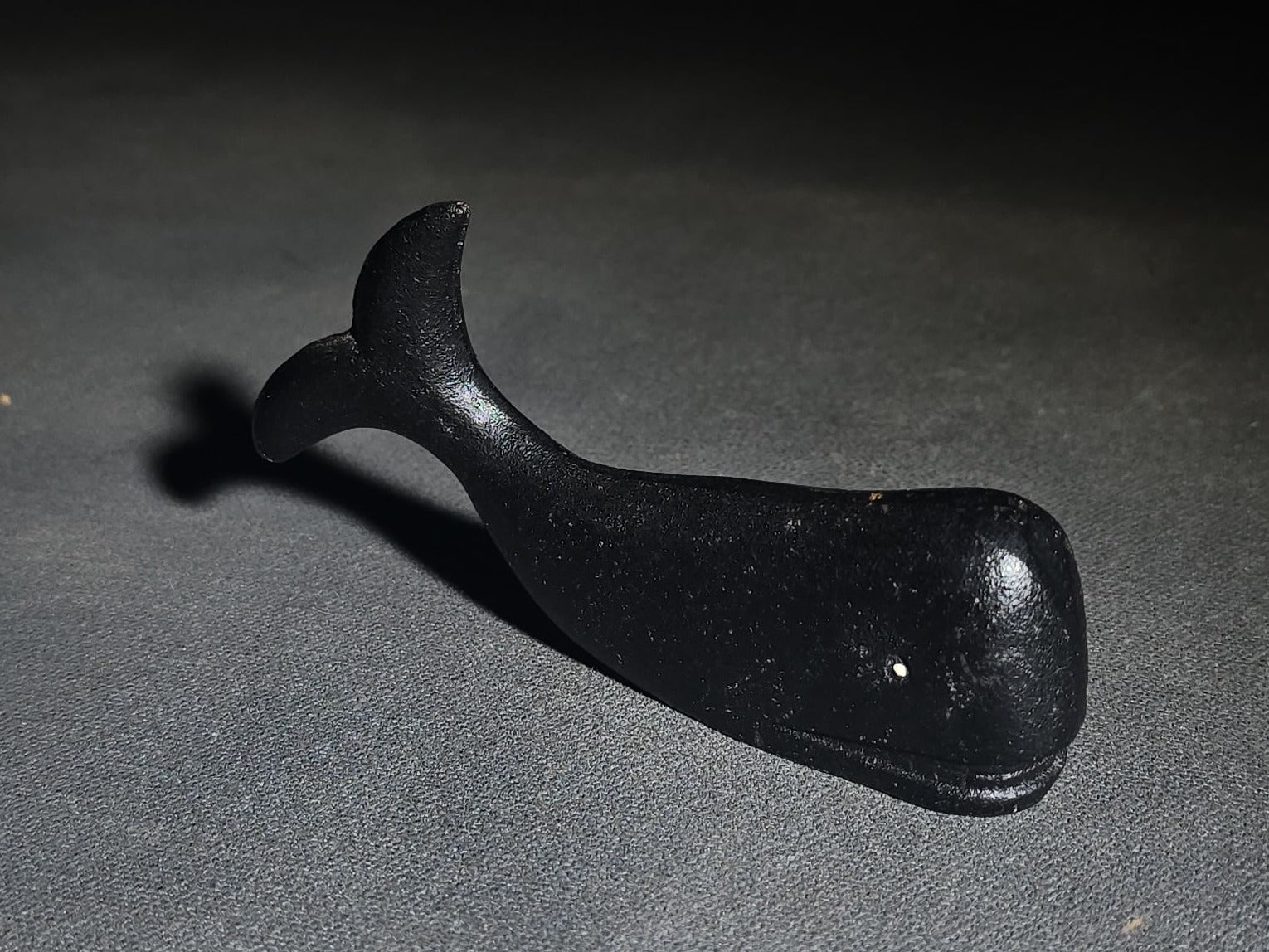 Vintage Miniature Cast Iron Whale Figurine