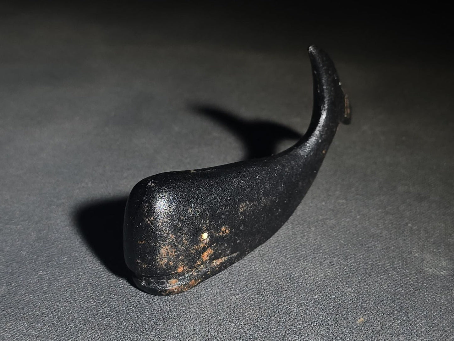 Vintage Miniature Cast Iron Whale Figurine
