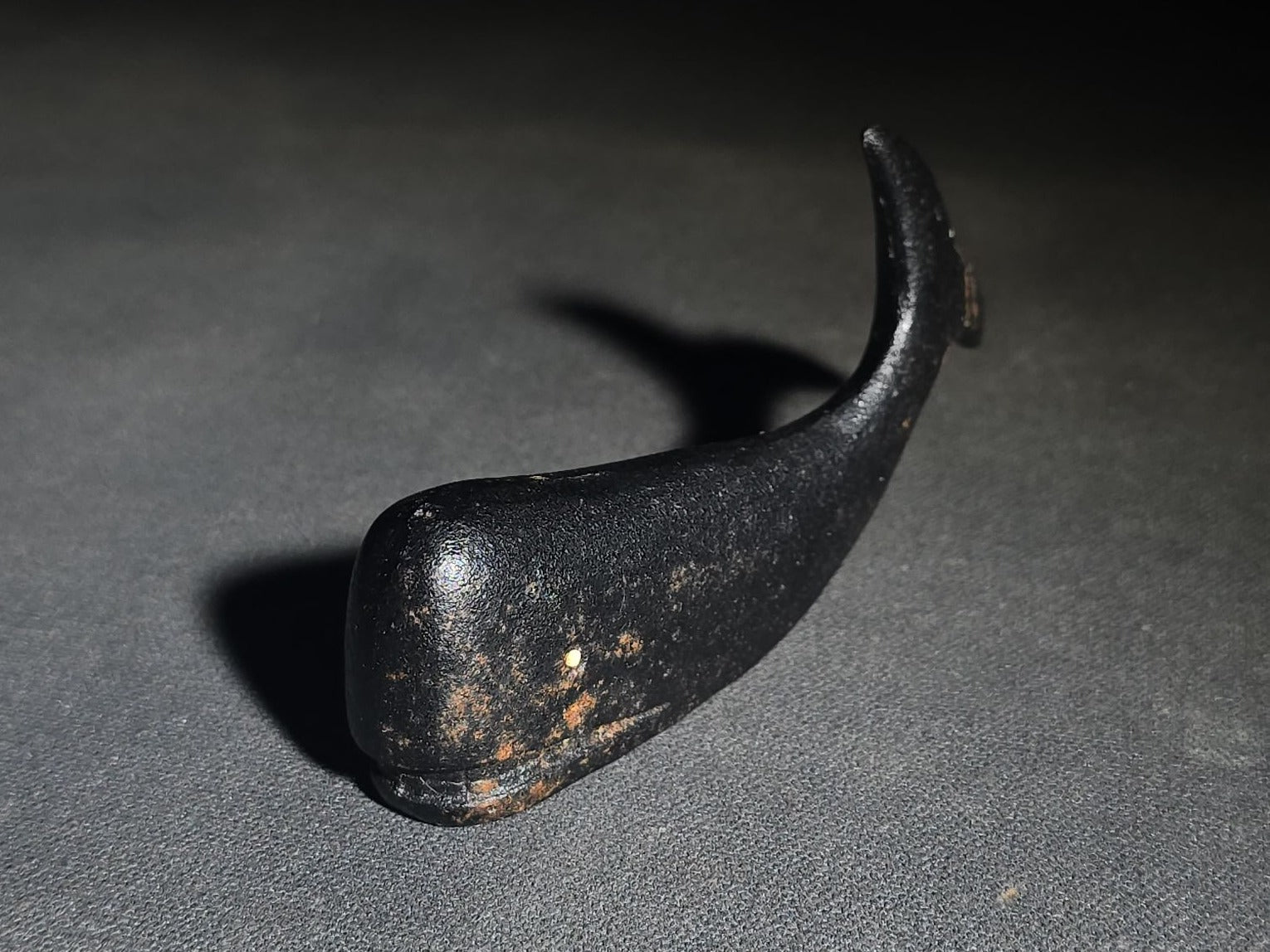 Vintage Miniature Cast Iron Whale Figurine