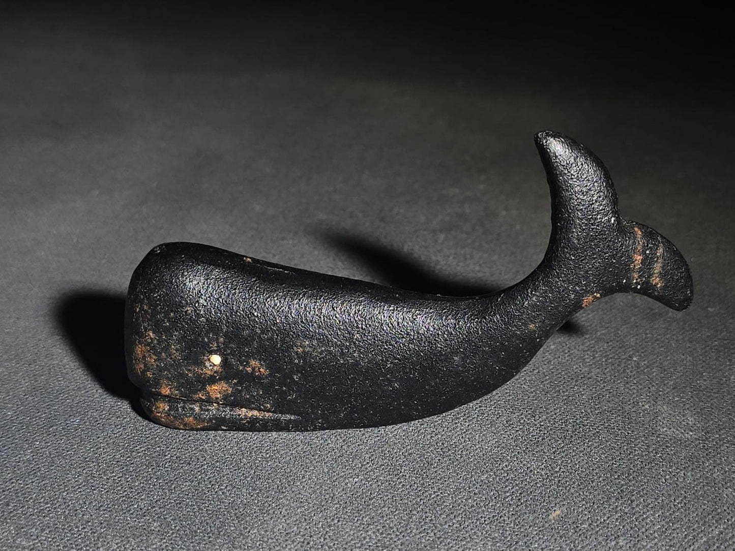 Vintage Miniature Cast Iron Whale Figurine
