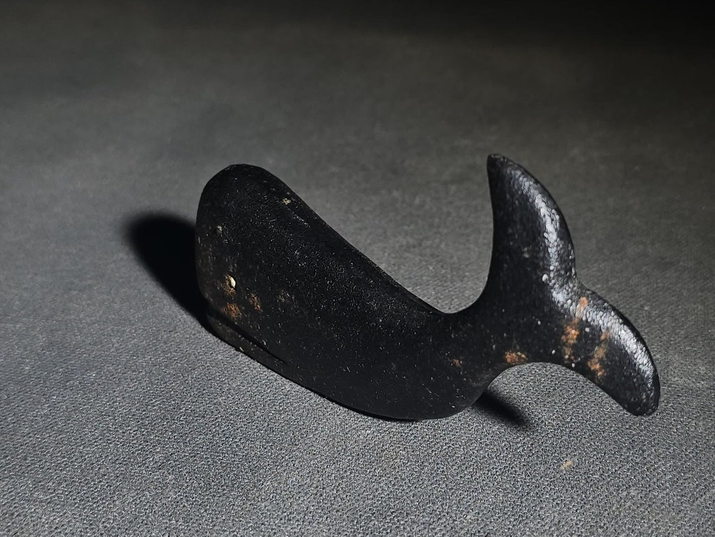 Vintage Miniature Cast Iron Whale Figurine