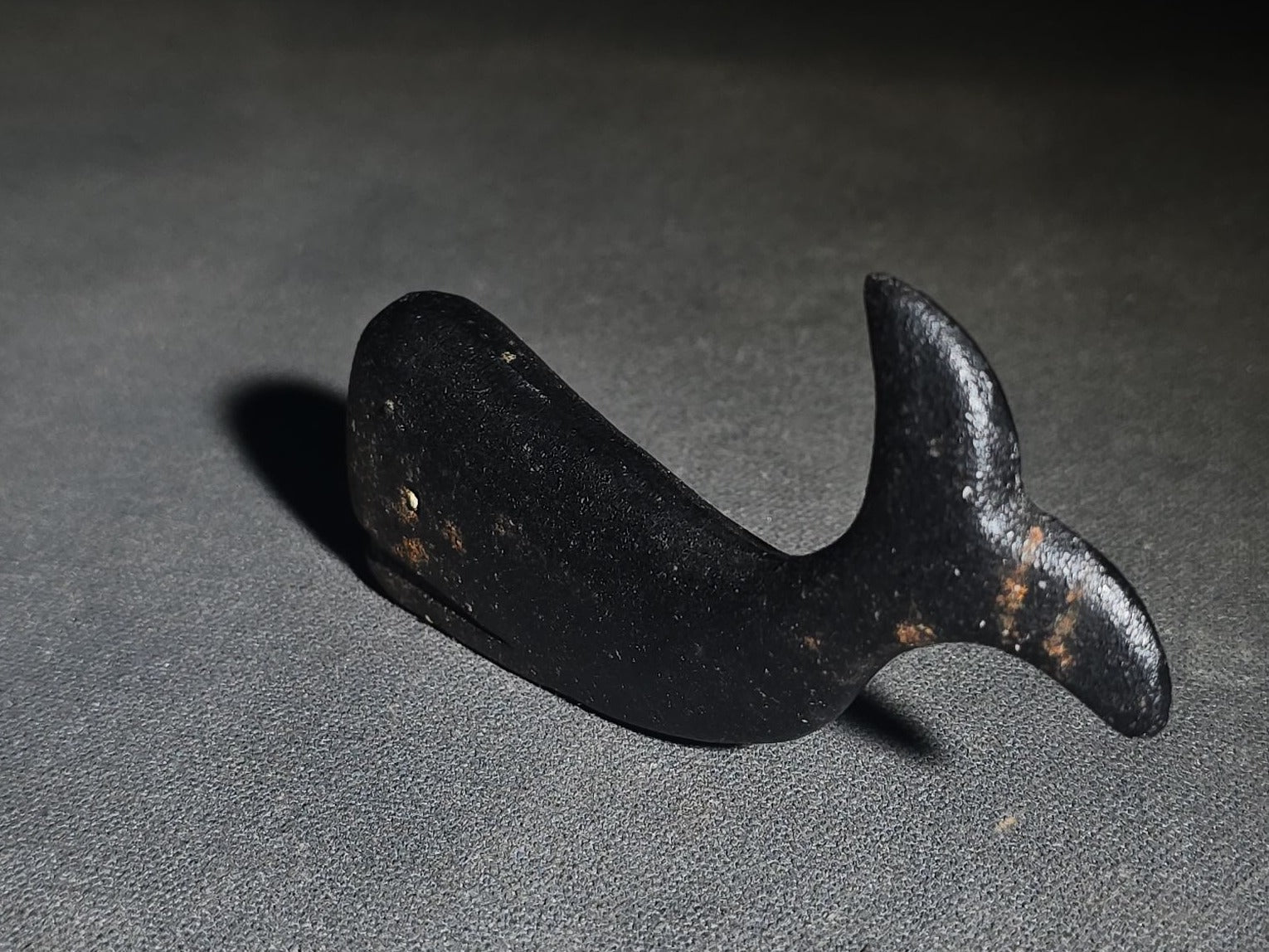 Vintage Miniature Cast Iron Whale Figurine