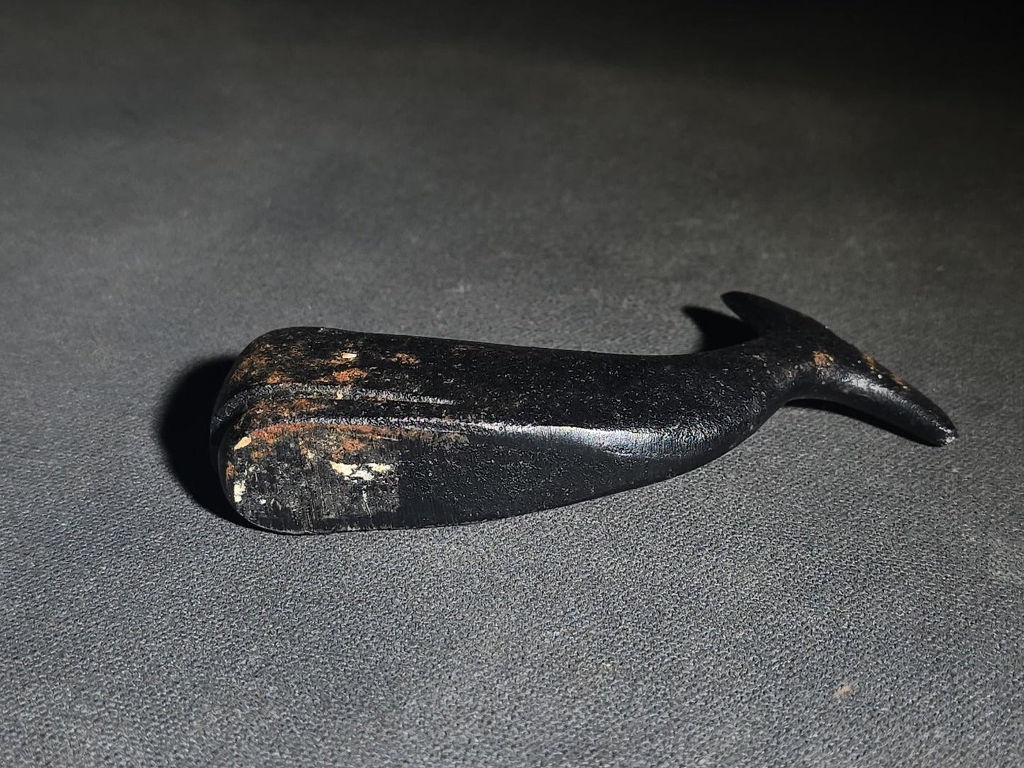 Vintage Miniature Cast Iron Whale Figurine