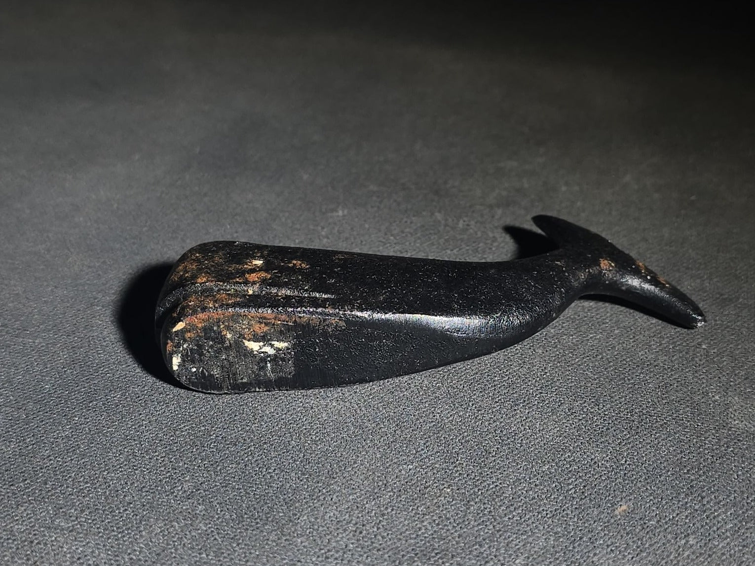 Vintage Miniature Cast Iron Whale Figurine