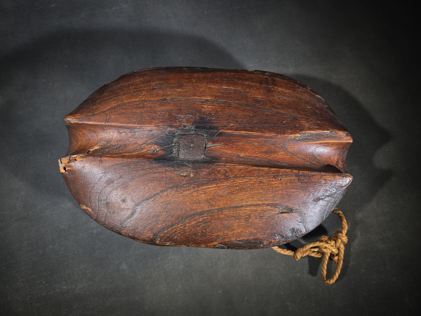 Antique Wood and Iron Ship's Block Pulley