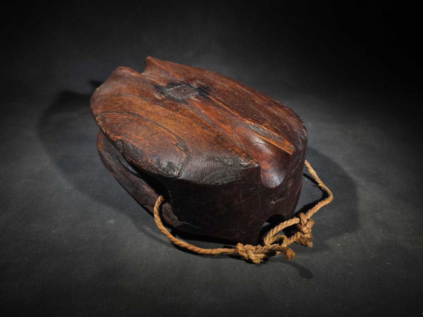 Antique Wood and Iron Ship's Block Pulley