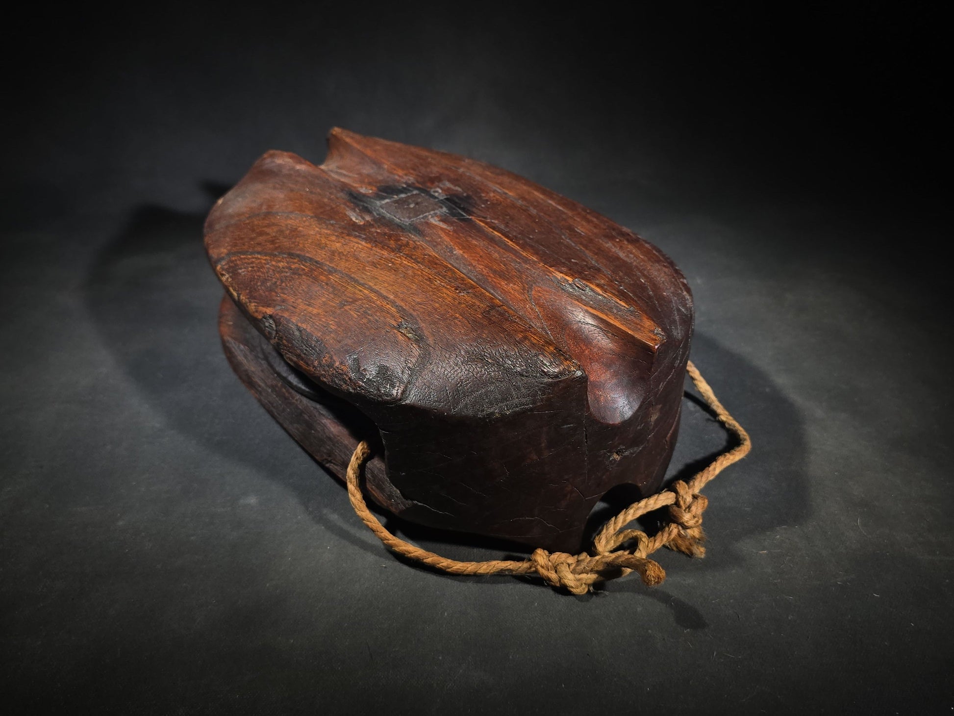Antique Wood and Iron Ship's Block Pulley