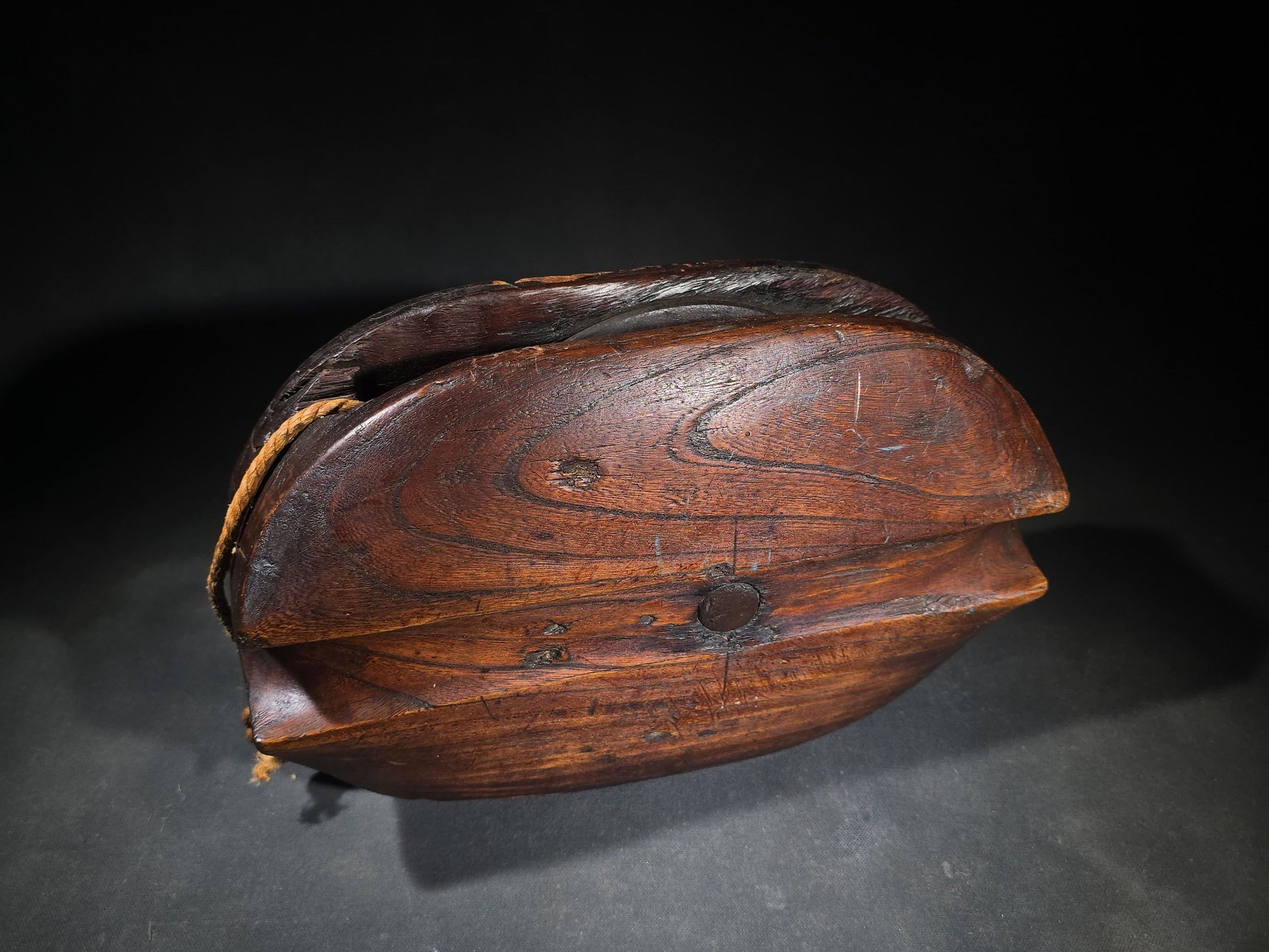 Antique Wood and Iron Ship's Block Pulley