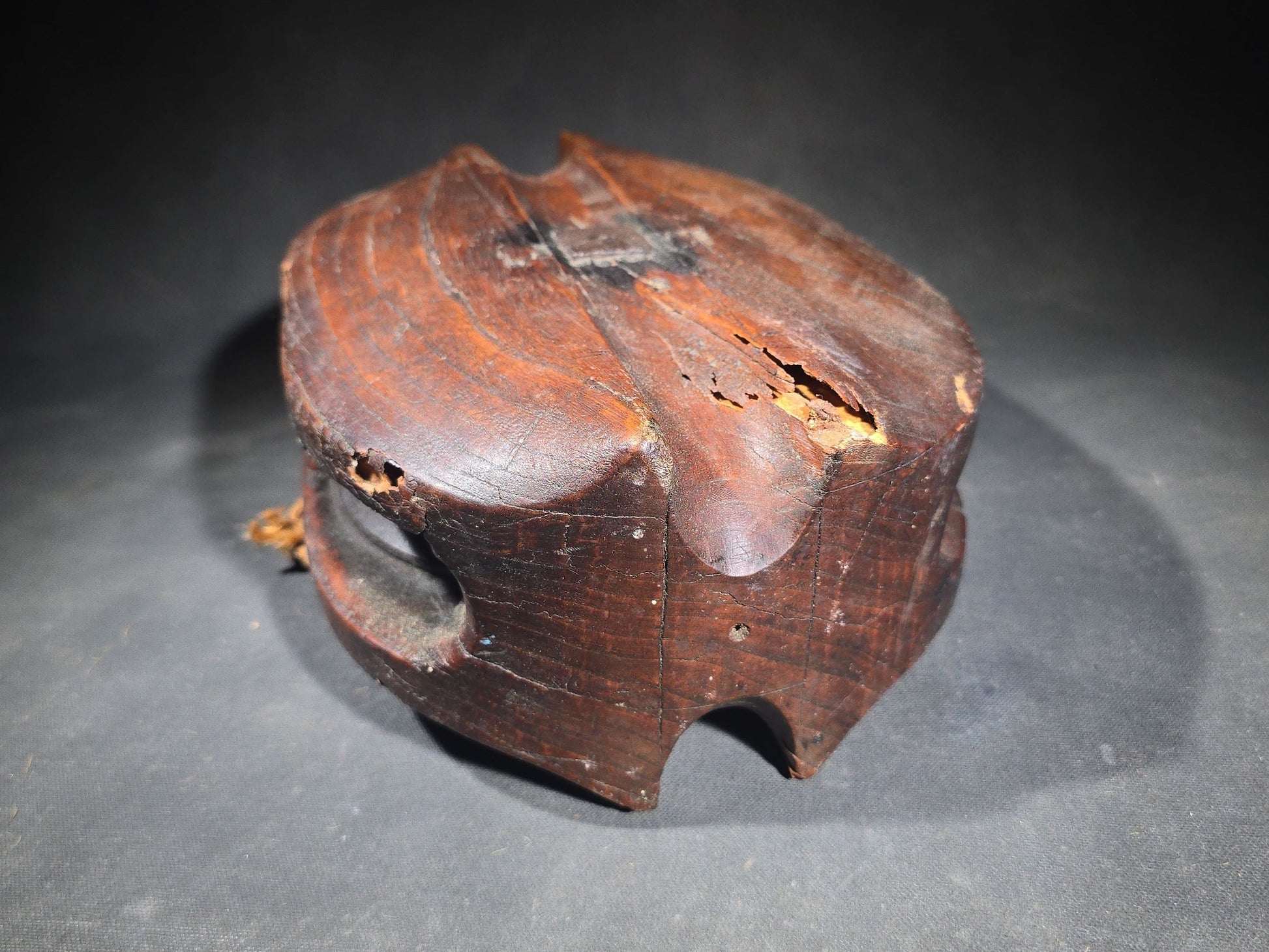Antique Wood and Iron Ship's Block Pulley