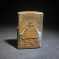 Lot 053 - Vintage Zippo Brass Lighter with Eye of Providence / All-Seeing Eye Pyramid Design, 1996, Manufactured by Zippo Mfg. Co., Bradford, Pennsylvania