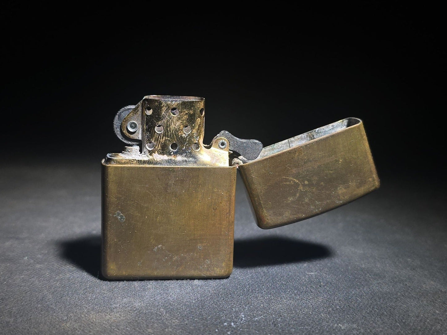 Vintage Zippo Brass Lighter with Eye of Providence / All-Seeing Eye Pyramid Design, 1996, Manufactured by Zippo Mfg. Co., Bradford, Pennsylvania