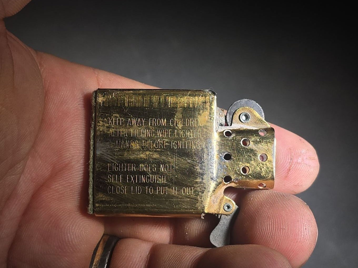 Vintage Zippo Brass Lighter with Eye of Providence / All-Seeing Eye Pyramid Design, 1996, Manufactured by Zippo Mfg. Co., Bradford, Pennsylvania