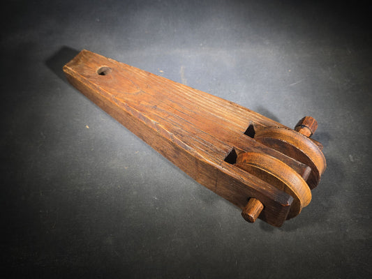 Antique Wooden Loom Pulley