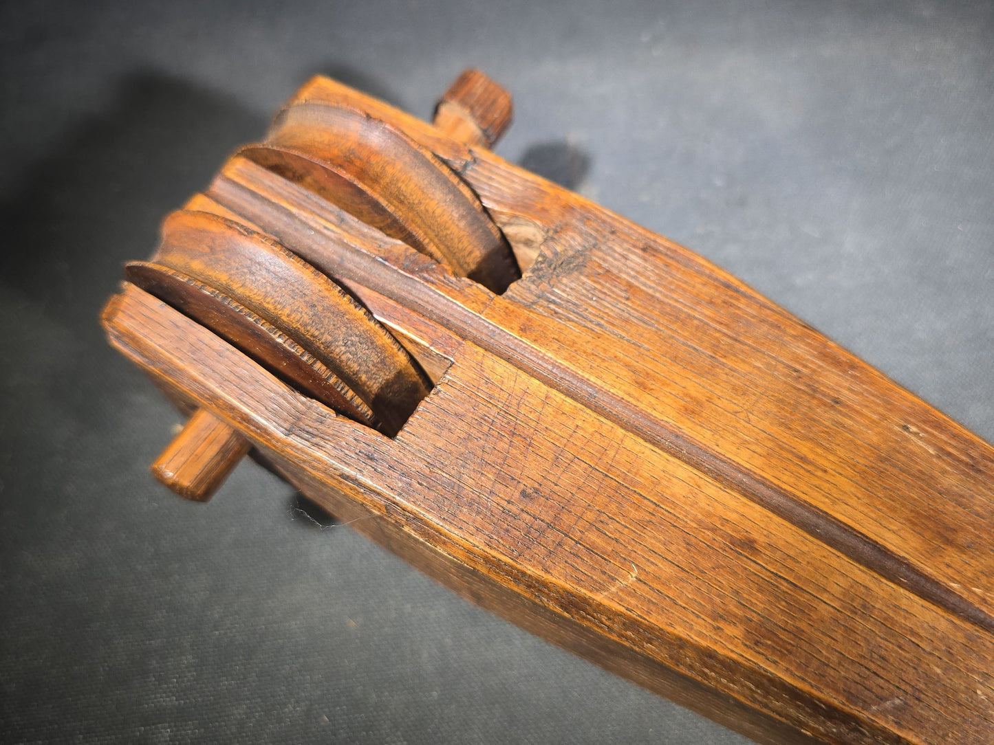 Antique Wooden Loom Pulley
