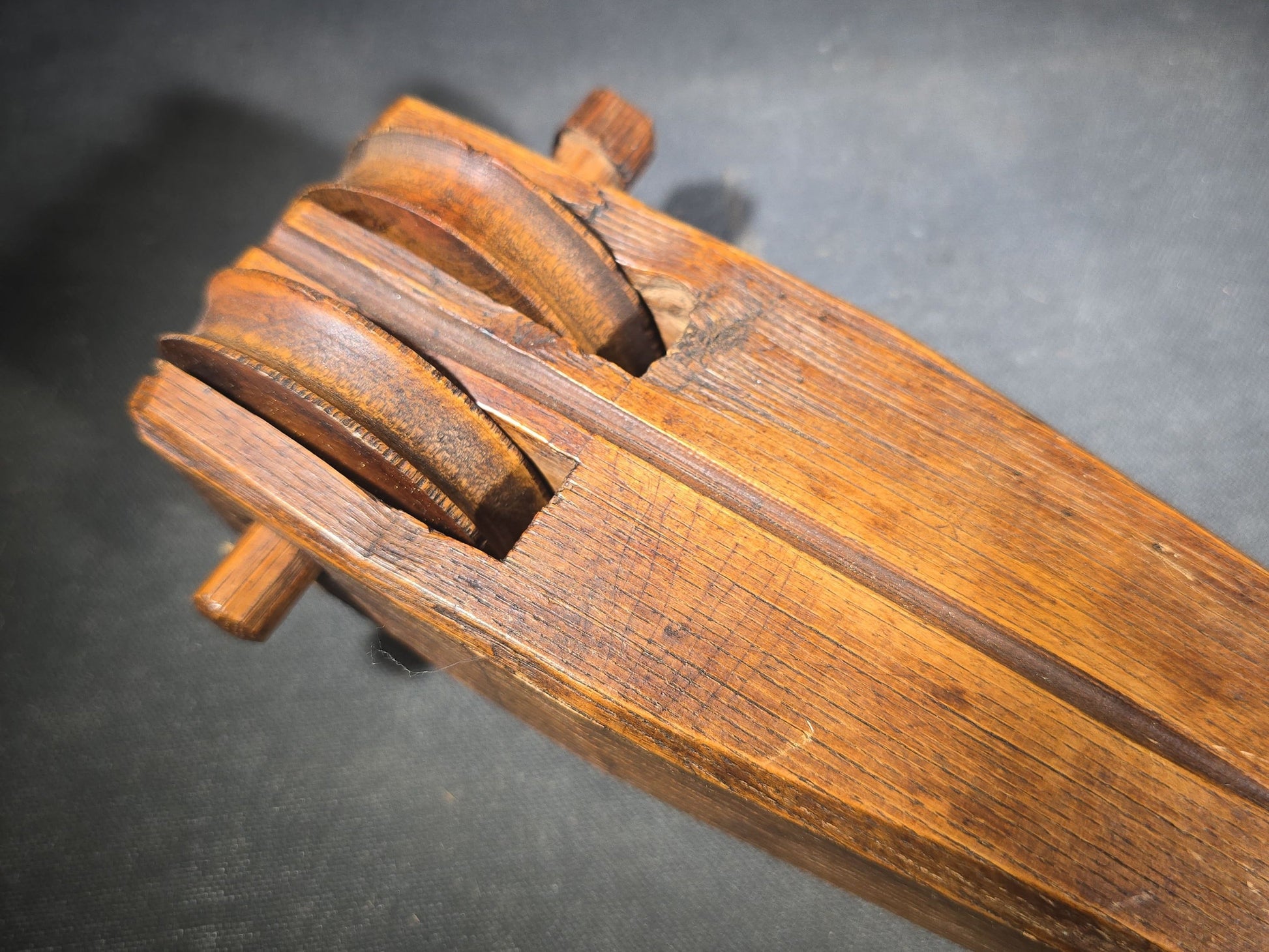 Antique Wooden Loom Pulley