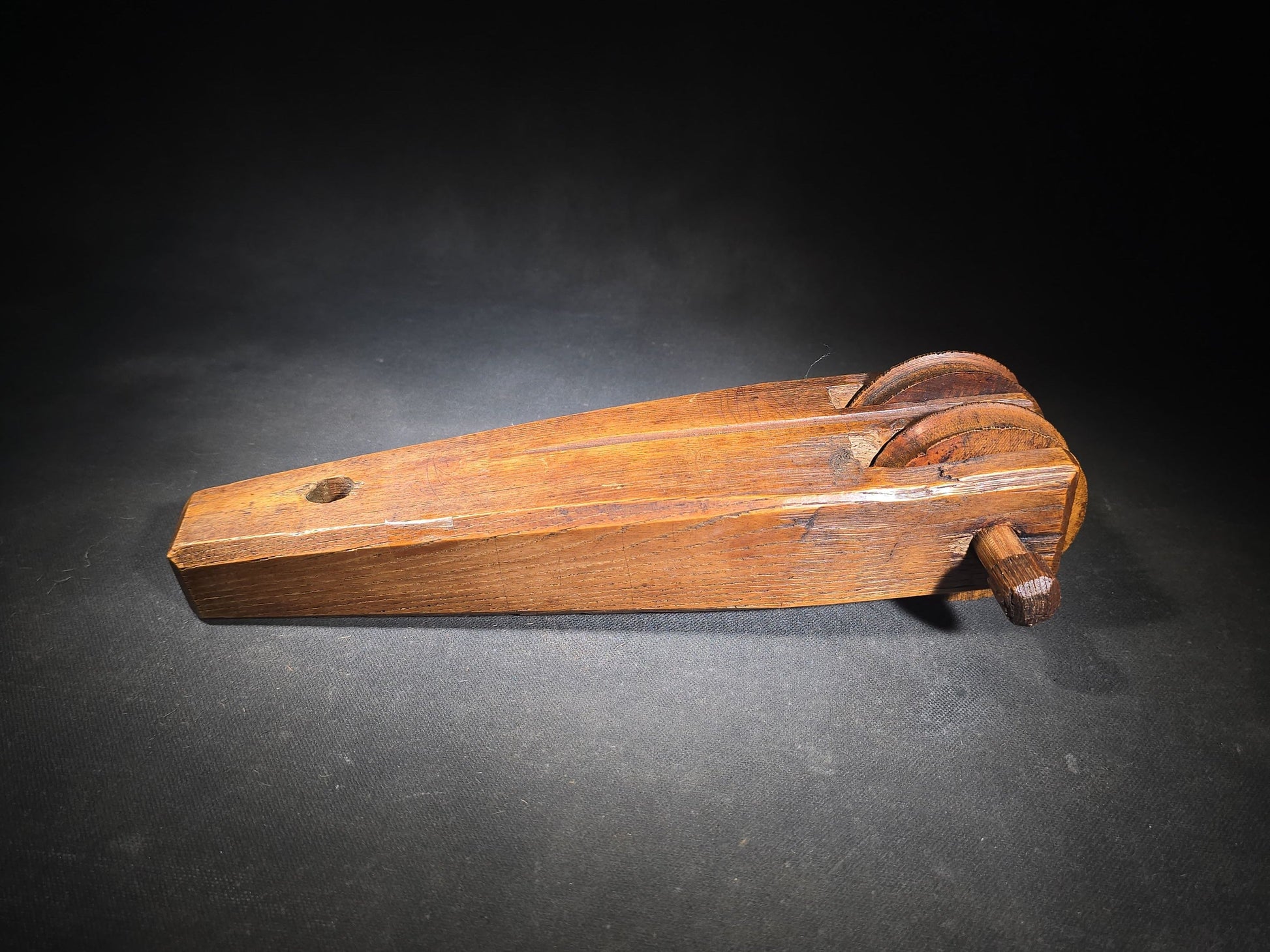 Antique Wooden Loom Pulley